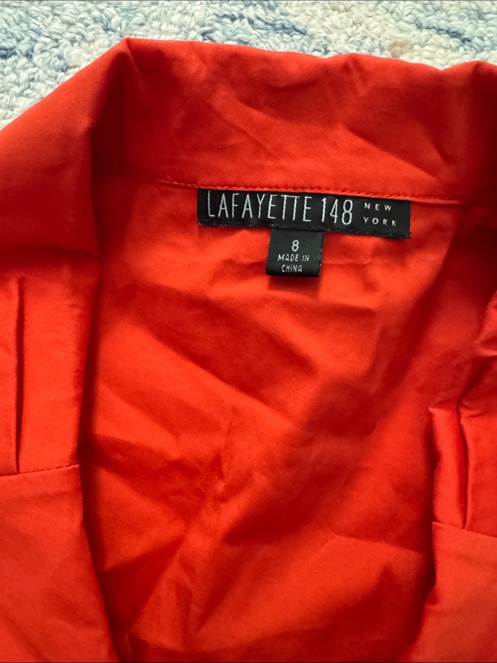 Lafayette 148 rusched button down orange blouse eight - Picture 2 of 6